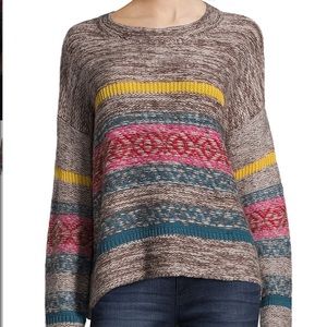 NWT John Paul Richard Petite Striped Sweater PL